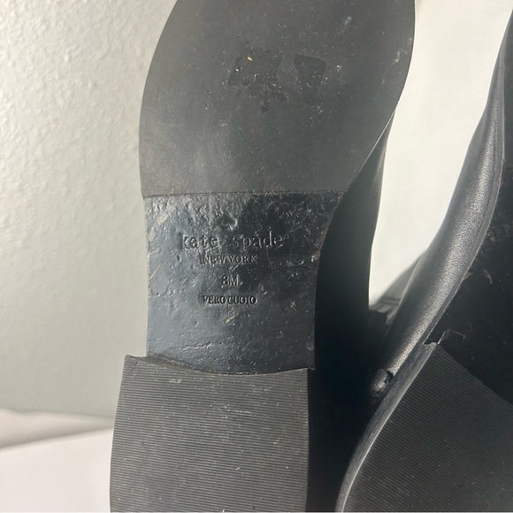 Kate Spade Women’s Leather Riding Boots Pull On Calf High Black - Picture 8 of 8